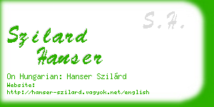 szilard hanser business card